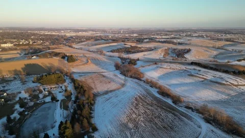 Above the winter resting fields Stock Footage 296425637