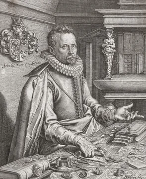 Abraham Gorlaeus also known as Abraham van Goorle, 1549 - 1608.  Dutch antiquary 스톡 일러스트