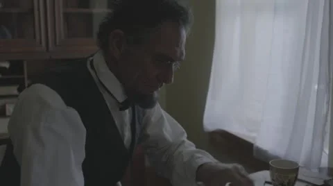 Abraham Lincoln Reading Stock Footage 54282886