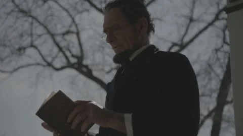 Abraham Lincoln Reading Stock Footage 54285433