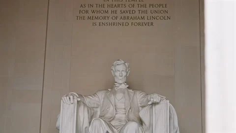 Abraham Lincoln Statue Inside Memorial Washington DC Stock Footage 312878649