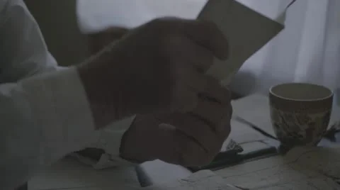 Abraham Lincoln Studies Map Stock Footage 54282836