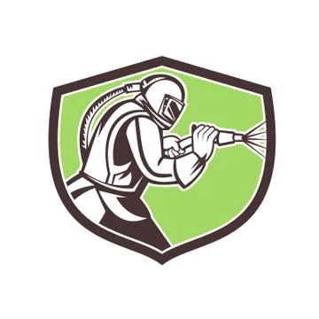 Abrasive Blasting Mascot Crest Stock Illustration