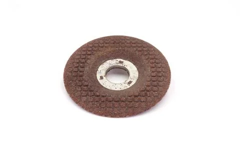 Abrasive discs for grinder machine wheel isolated on white background Stock Photos