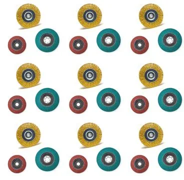 Abrasive Discs Tools seamless pattern isolated on white background. Stock Photos