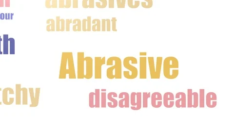 Abrasive Word Cloud Animated On White Background 스톡 동영상 107237602