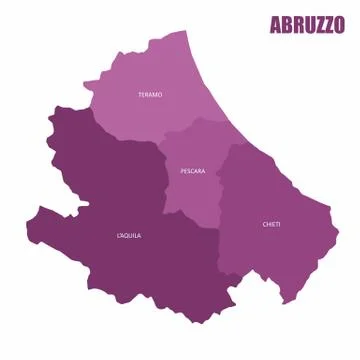 Abruzzo region map Stock Illustration