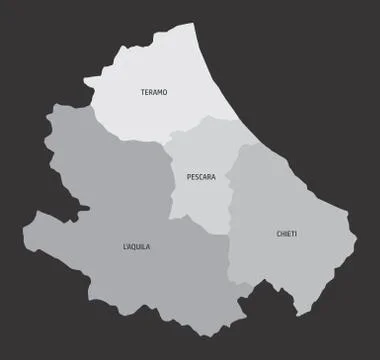 Abruzzo region map Stock Illustration