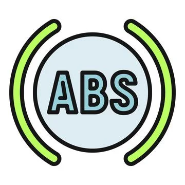 Abs anti lock braking system icon dashboard symbol Stock Illustration