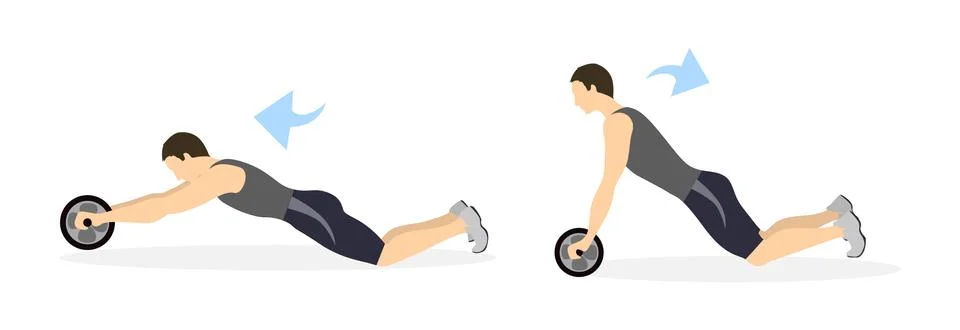 Abs exercise for men. Stock Illustration