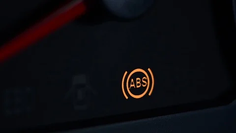 ABS warning light in car dashboard Video stock 120362543
