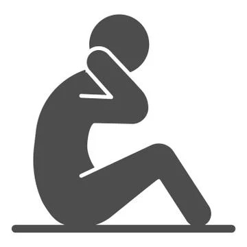 Abs workout solid icon, self defense concept, fitness sign on white background Illustrazione stock