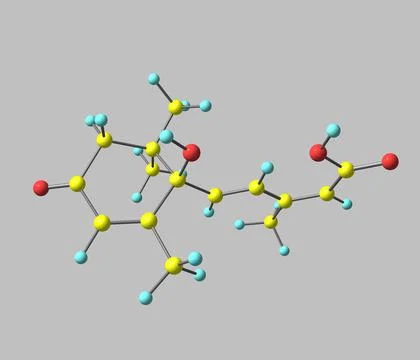 Abscisic acid molecule isolated on grey Stock Illustration