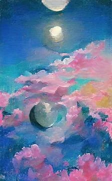 Absctract background night sky with moon, stars and clouds Stock Illustration