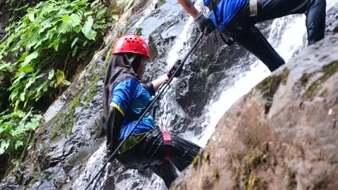 Abseiling Activity Stock Footage 146596143