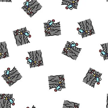 Abseiling extreme sport vector seamless pattern Stock Illustration