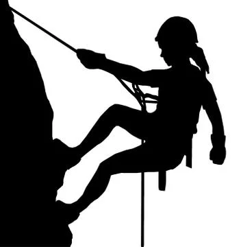 Abseiling lady Stock Illustration