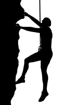 Abseiling man Stock Illustration