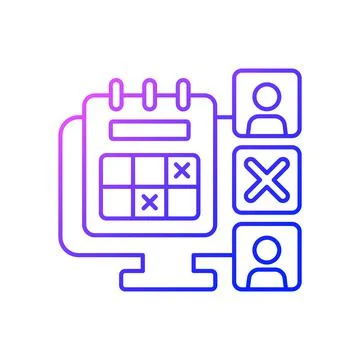 Absence calendar gradient linear vector icon Stock Illustration
