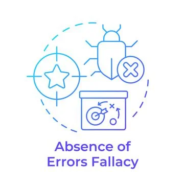 Absence of errors fallacy blue gradient concept icon 库存插图