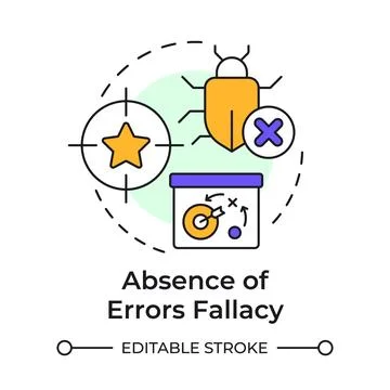 Absence of errors fallacy multi color concept icon 库存插图