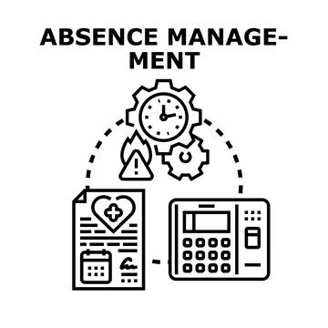 Absence management business process planning and control Stock Illustration