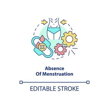 Absence of menstruation concept icon イラスト素材