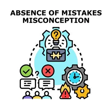 Absence of mistakes misconception business process 스톡 일러스트