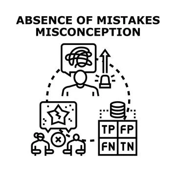 Absence of mistakes misconception concept vector illustration 스톡 일러스트