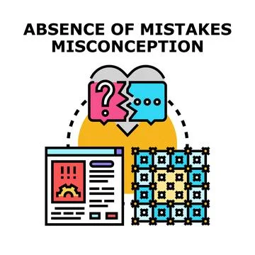 Absence of mistakes misconception concept vector illustration Stock Illustration