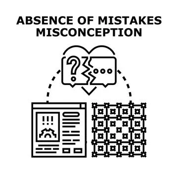 Absence of mistakes misconception concept vector illustration イラスト素材