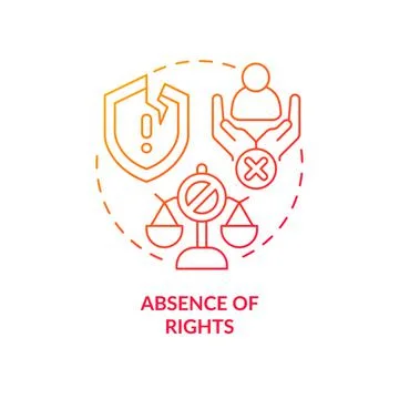 Absence of rights red gradient concept icon 스톡 일러스트