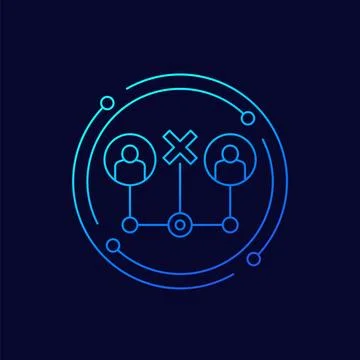 Absent at work icon, linear vector design Stock Illustration