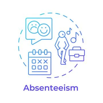 Absenteeism blue gradient concept icon Stock Illustration