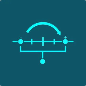 Absolute Value Icon – signed number line converging to a single magnitude Stock Illustration