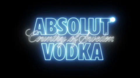 Absolute Vodka Logo With Neon Lights Stock Footage 105064775