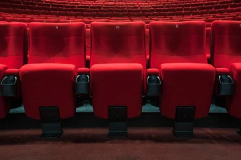 Absolutely empty cinema with no visitors Stock Photos