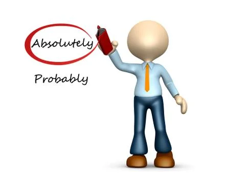 Absolutely or probably Illustrazione stock