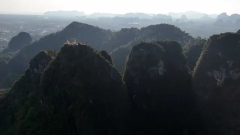 Absolutely Stunning Drone View of Thailands Majestic Mountain Range and Stock Footage 301409373