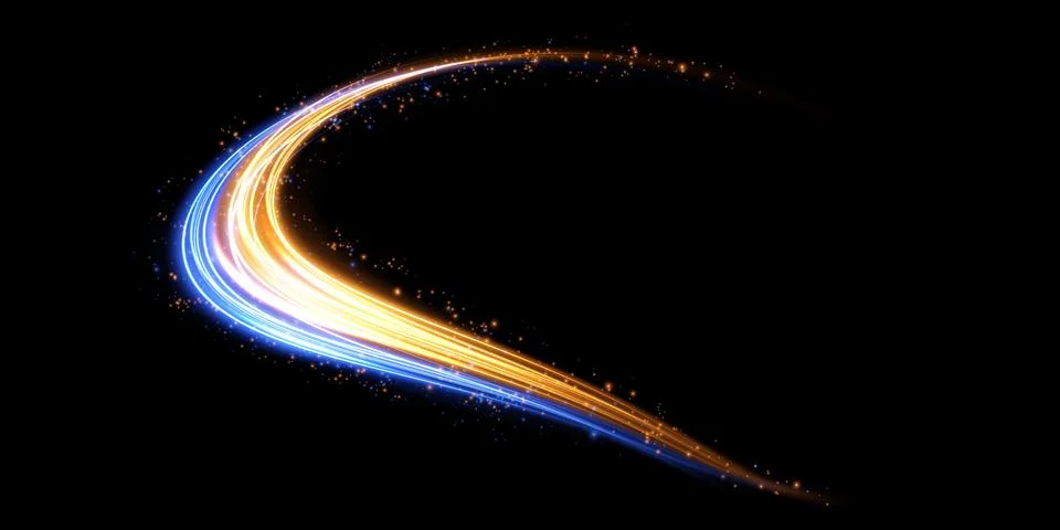 An Absolutely Stunning Dynamic Light Trail Abstract Design Set Against a Rich Stock Illustration