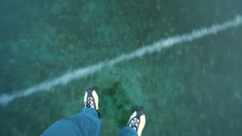 Absolutely transparent ice. Pov view winter fun outdoor Stock Footage 101640664