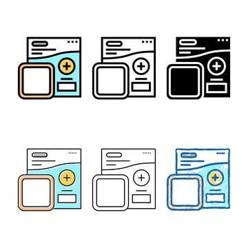 Absorbent compress dressing concepts first aid color icon vector Stock Illustration