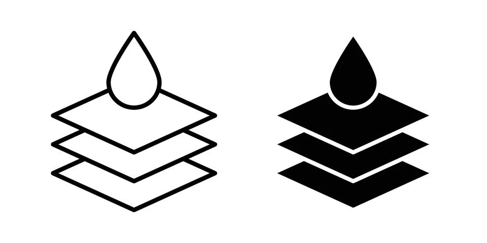 Absorbent layer icon linear versions pack on white background Illustrazione stock