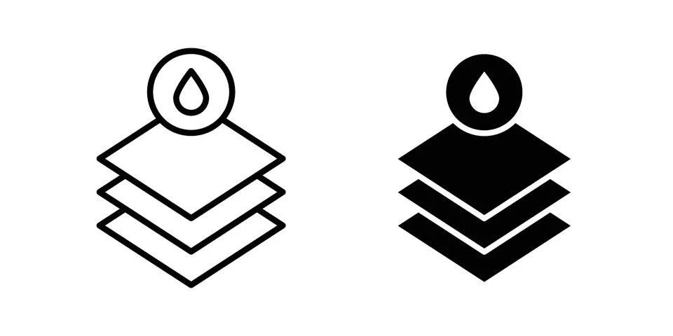 Absorbent layer icon set modern line and solid style collection. Stock Illustration