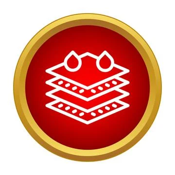 Absorbent layers retaining liquid drops icon concept Stock Illustration