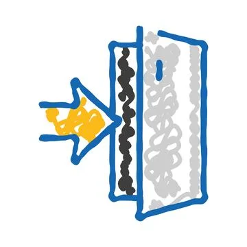 Absorbing liquid into filtration layer material diagram Stock Illustration