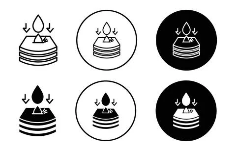 Absorption flat line icon set. Absorption Thin line illustration vector Stock Illustration