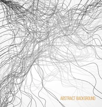 Absract background with black chaotic lines Stock Illustration