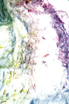 Absract background of shiny plastic and bubbles dreating bright sci-fi styl.. Stock Photos