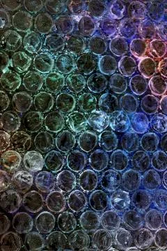 Absract background of shiny plastic and bubbles dreating bright sci-fi styl.. 스톡 사진